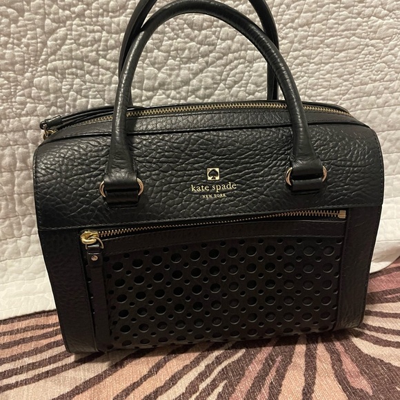 Kate Spade Black Textured Satchel - Picture 1 of 9